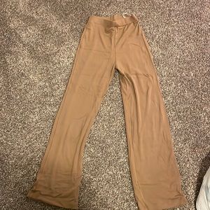 Brown flowy ribbed pants